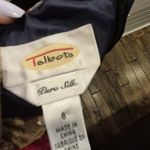 Talbots Midnight Blue Silk Midi Dress